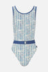 Shan Classique Belted high-neck one-piece